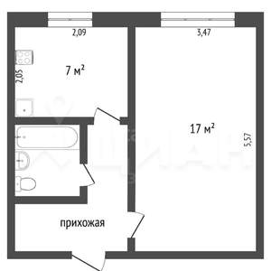 1-к квартира, на длительный срок, 30м2, 1/5 этаж