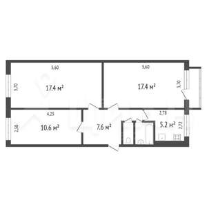 3-к квартира, на длительный срок, 64м2, 7/9 этаж