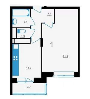 1-к квартира, посуточно, 37м2, 14/19 этаж