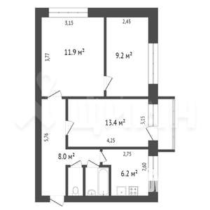 3-к квартира, на длительный срок, 54м2, 4/5 этаж