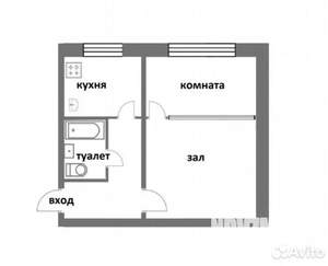 1-к квартира, на длительный срок, 32м2, 5/5 этаж