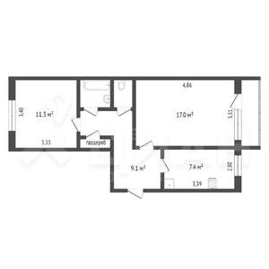 2-к квартира, на длительный срок, 51м2, 2/5 этаж