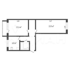 2-к квартира, на длительный срок, 47м2, 3/5 этаж