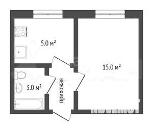1-к квартира, на длительный срок, 24м2, 5/5 этаж