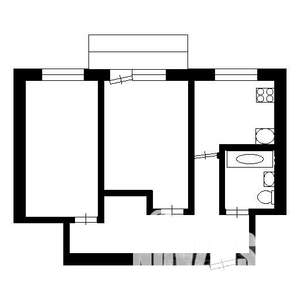 2-к квартира, на длительный срок, 43м2, 2/4 этаж