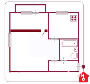 1-к квартира, на длительный срок, 31м2, 4/5 этаж