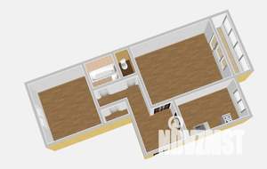 2-к квартира, на длительный срок, 51м2, 5/5 этаж