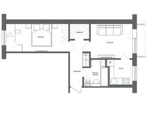 2-к квартира, на длительный срок, 49м2, 4/5 этаж