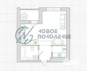 Студия квартира, на длительный срок, 30м2, 2/9 этаж