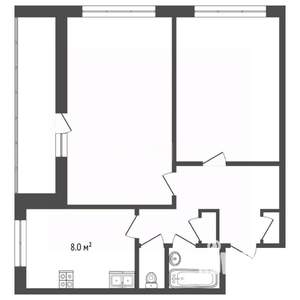 2-к квартира, на длительный срок, 49м2, 9/12 этаж