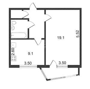 1-к квартира, на длительный срок, 41м2, 2/10 этаж