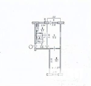 2-к квартира, на длительный срок, 44м2, 5/5 этаж