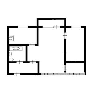 2-к квартира, на длительный срок, 42м2, 2/3 этаж