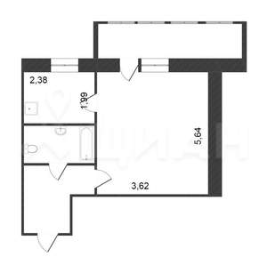 1-к квартира, на длительный срок, 33м2, 5/5 этаж