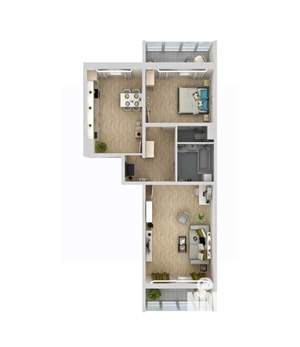 2-к квартира, на длительный срок, 58м2, 3/10 этаж