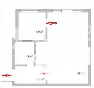 1-к квартира, на длительный срок, 33м2, 5/5 этаж