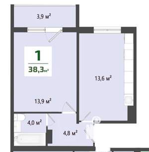 1-к квартира, на длительный срок, 38м2, 1/8 этаж
