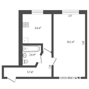 1-к квартира, на длительный срок, 29м2, 7/9 этаж