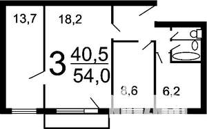 3-к квартира, на длительный срок, 55м2, 4/5 этаж