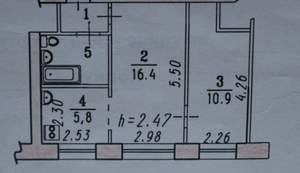 2-к квартира, на длительный срок, 40м2, 1/5 этаж