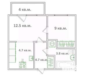 1-к квартира, на длительный срок, 34м2, 2/9 этаж
