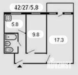 2-к квартира, на длительный срок, 44м2, 9/9 этаж