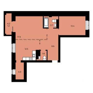 2-к квартира, вторичка, 66м2, 10/15 этаж