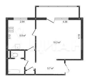 1-к квартира, вторичка, 37м2, 10/10 этаж