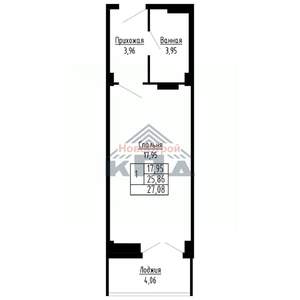 1-к квартира, вторичка, 27м2, 3/16 этаж