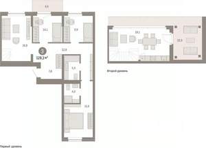 3-к квартира, вторичка, 128м2, 7/9 этаж