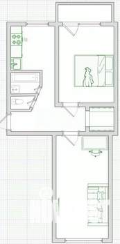 2-к квартира, вторичка, 49м2, 4/5 этаж