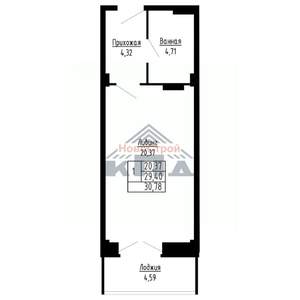 1-к квартира, вторичка, 31м2, 13/16 этаж