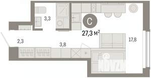 Студия квартира, вторичка, 27м2, 12/16 этаж