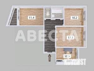 3-к квартира, вторичка, 63м2, 1/10 этаж