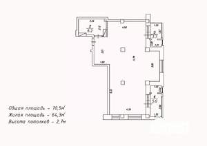 2-к квартира, сданный дом, 70м2, 4/18 этаж