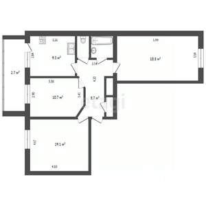 3-к квартира, вторичка, 70м2, 4/10 этаж