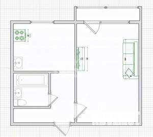 1-к квартира, вторичка, 37м2, 2/5 этаж