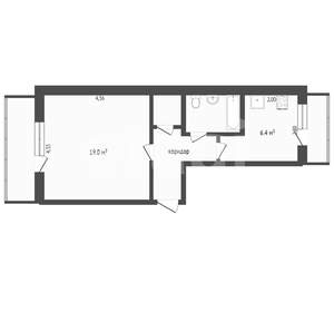 1-к квартира, вторичка, 38м2, 7/9 этаж