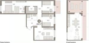 3-к квартира, вторичка, 130м2, 7/17 этаж
