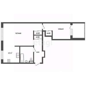 2-к квартира, вторичка, 43м2, 2/5 этаж