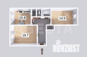 2-к квартира, вторичка, 63м2, 4/5 этаж
