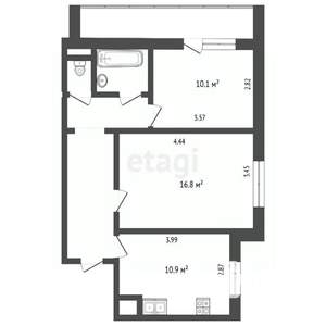 2-к квартира, вторичка, 51м2, 2/9 этаж