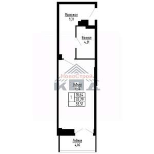 1-к квартира, вторичка, 34м2, 10/16 этаж