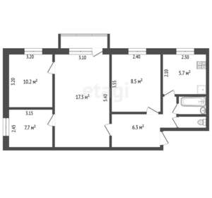 4-к квартира, вторичка, 59м2, 4/5 этаж