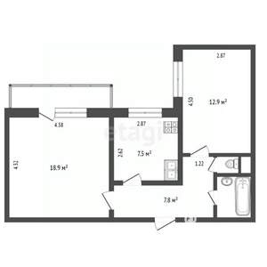 2-к квартира, вторичка, 51м2, 5/16 этаж