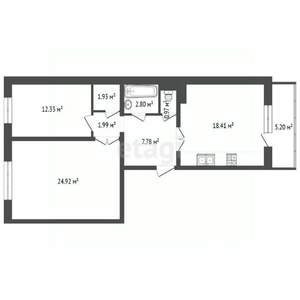 2-к квартира, вторичка, 72м2, 7/9 этаж
