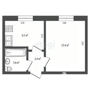 1-к квартира, вторичка, 26м2, 5/5 этаж