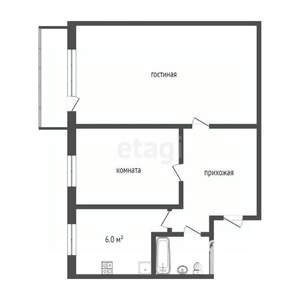 2-к квартира, вторичка, 41м2, 3/5 этаж