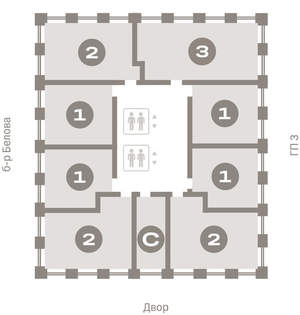 2-к квартира, вторичка, 68м2, 2/17 этаж