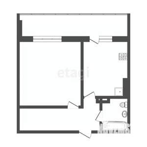 1-к квартира, вторичка, 35м2, 6/9 этаж